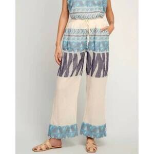 NEW PEARL AND CAVIAR scorpios cotton pant in white multi
